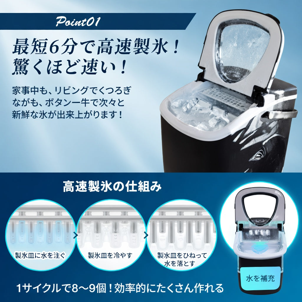 【自動高速製氷機】COOLITA 最速6分製氷機