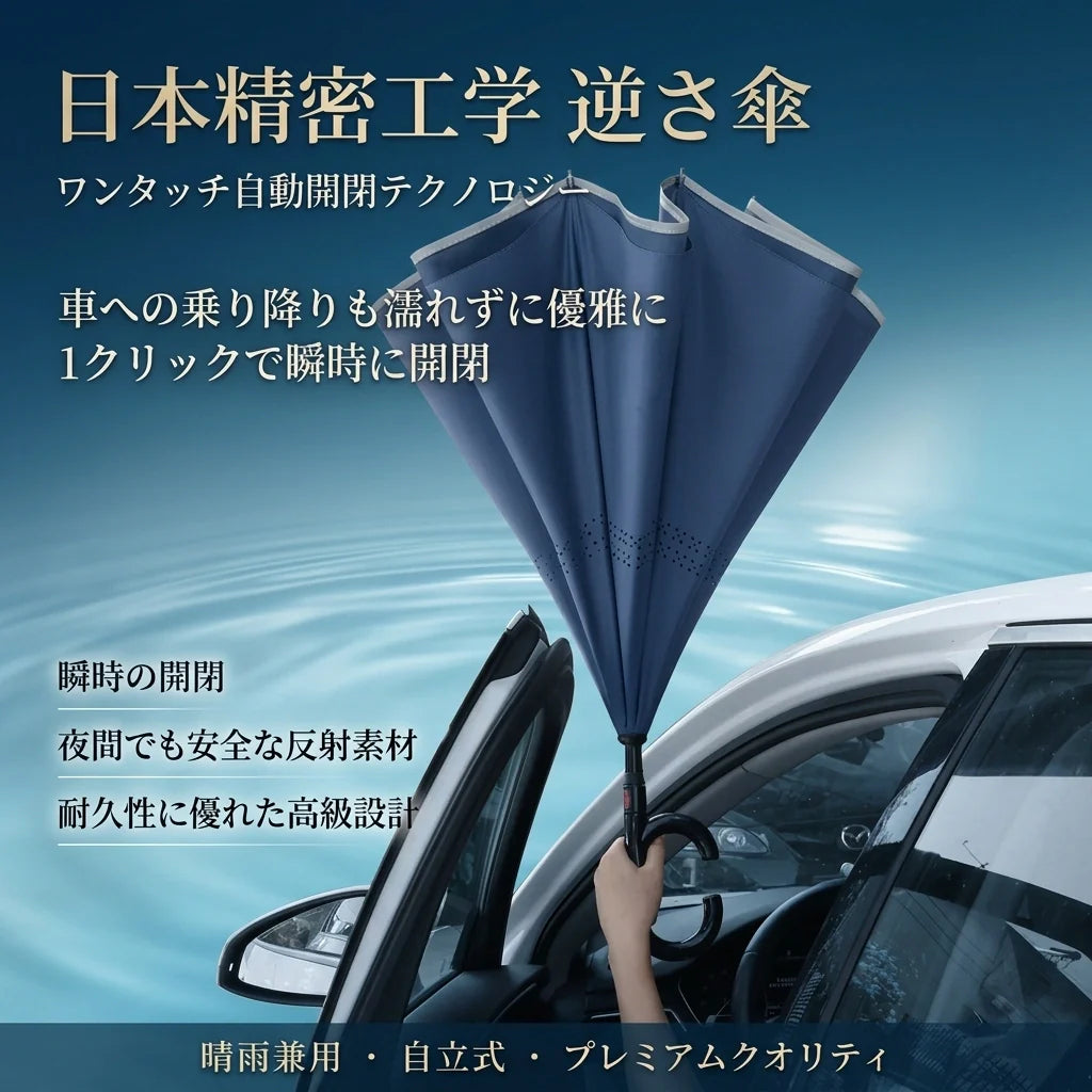 【SNSで話題No.1】C型逆折り傘