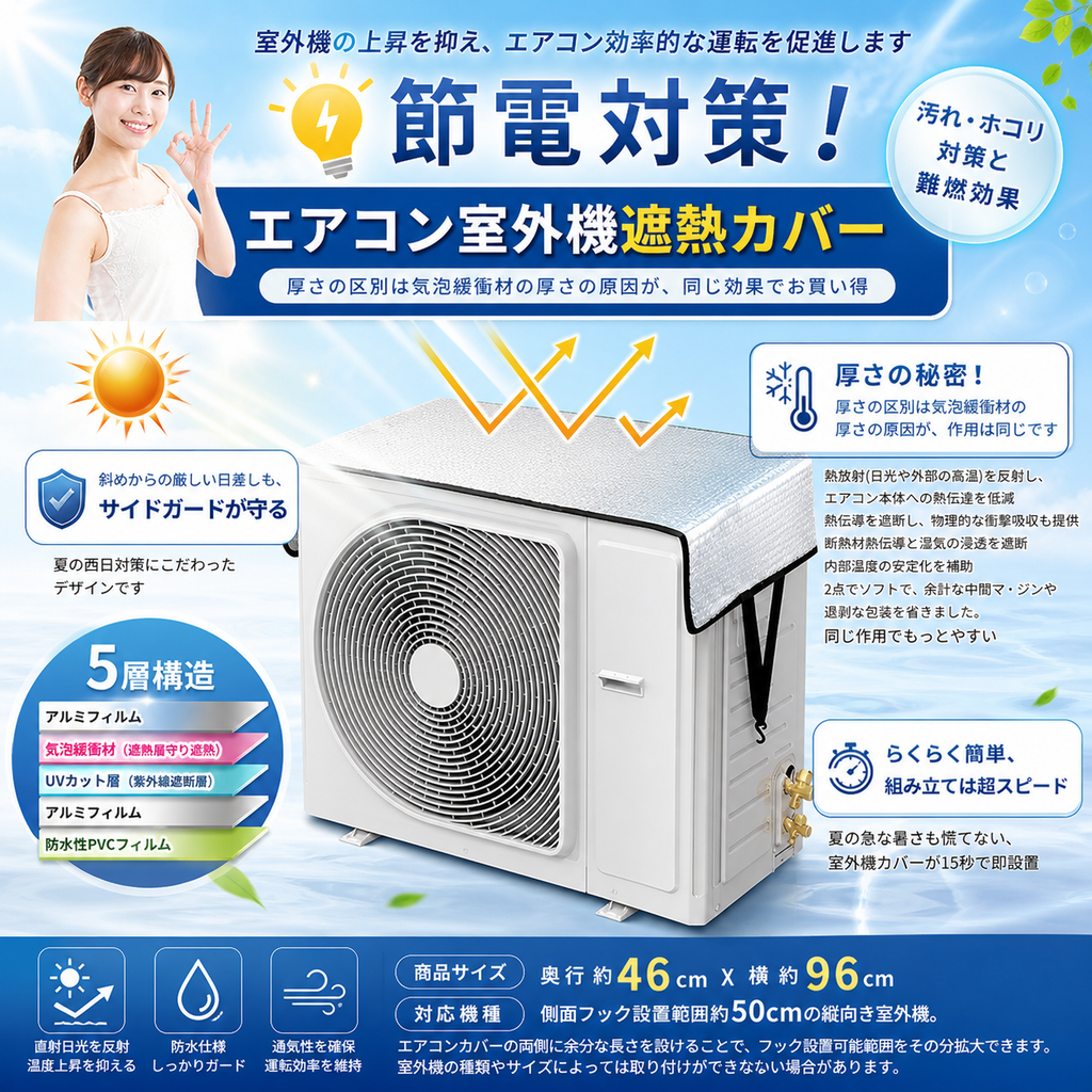 涼楽™ 室外機 遮熱カバー