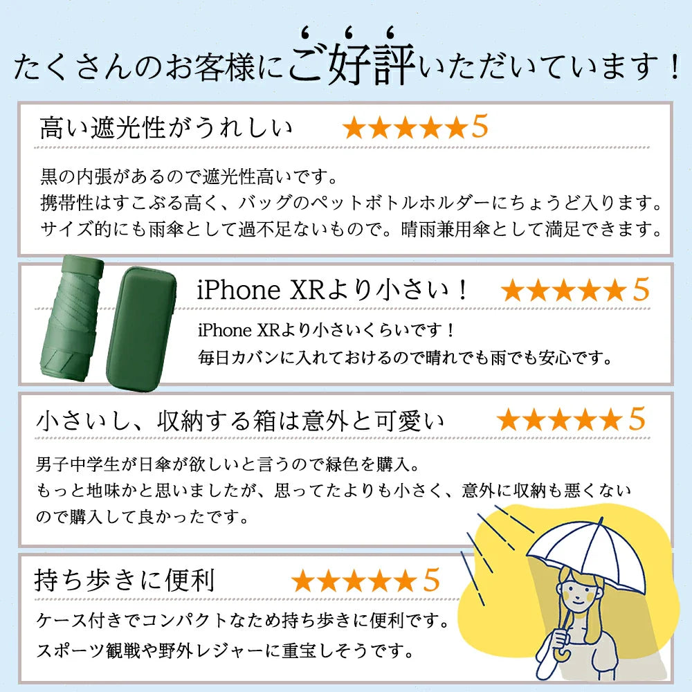 超コンパクト日傘 【完全遮光】